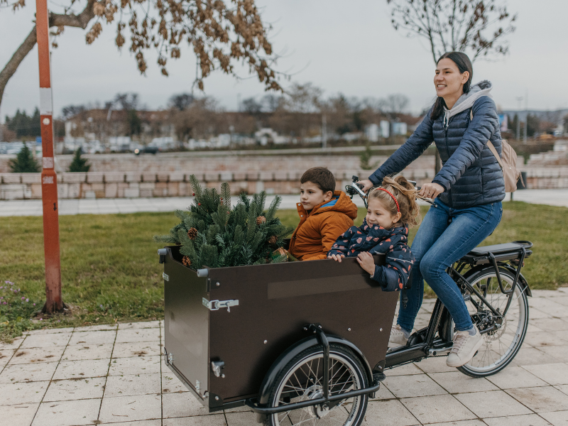 Location vélo cargo électrique à Bruxelles - triporteur famille journée