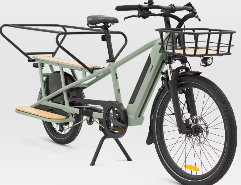 VELOCARGO ELECTRIQUE LONGTAIL CHARGEMENT ARRIERE R500E vert clair