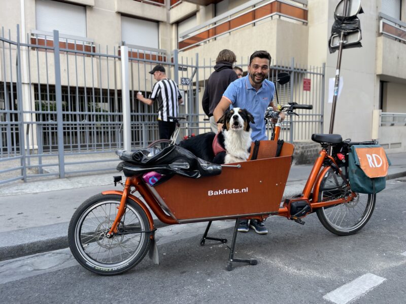 Vélo cargo chien