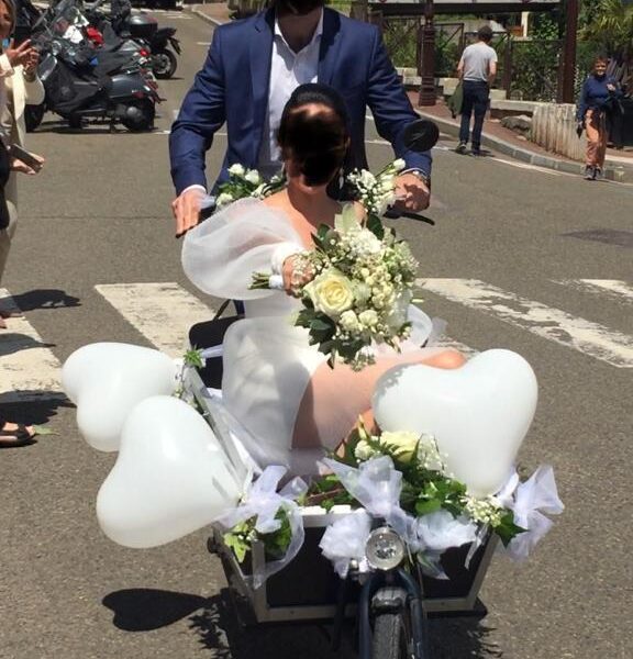 Vélo cargo mariage cargo bike électrique